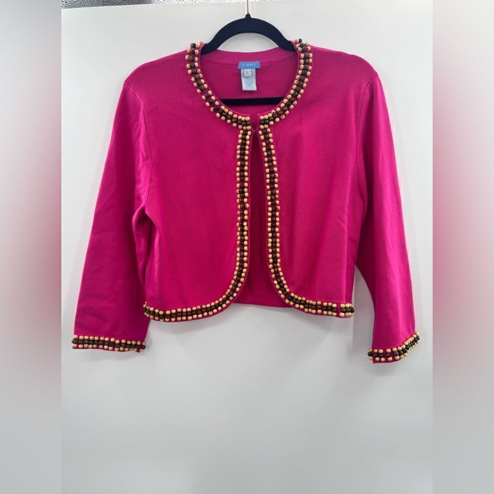 3For$20 U Knit Beaded Trim Half Jacket size XL